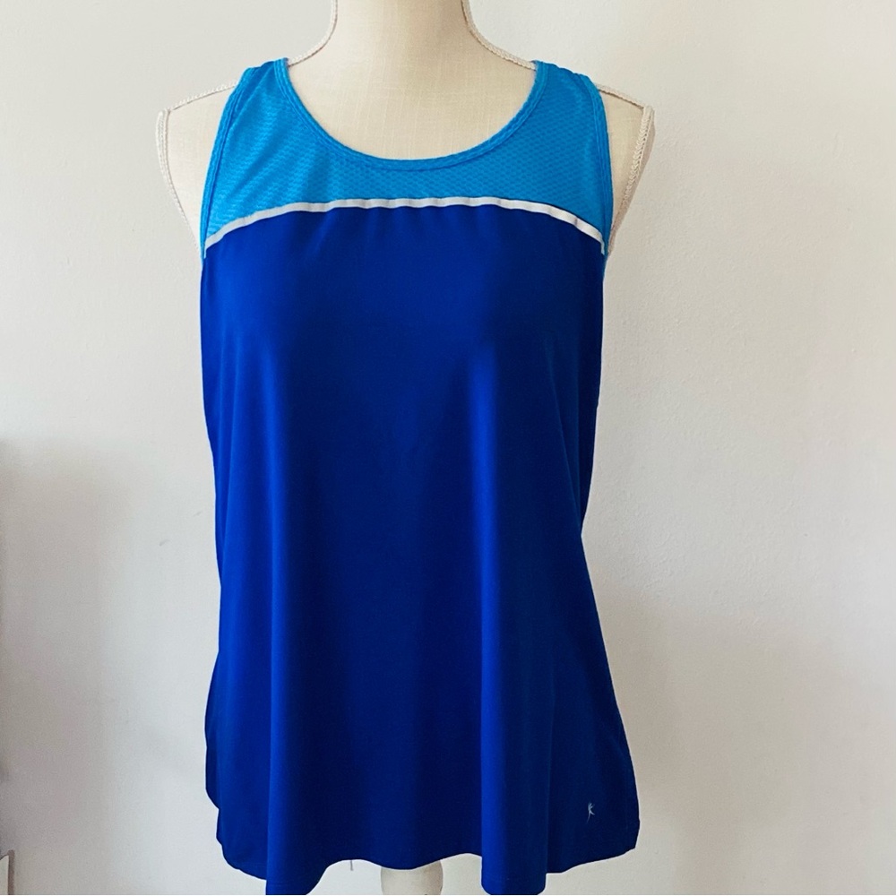 XL Danskin (Sz 16-18) Now  Royal Blue Mesh  Tank Top Razor Back